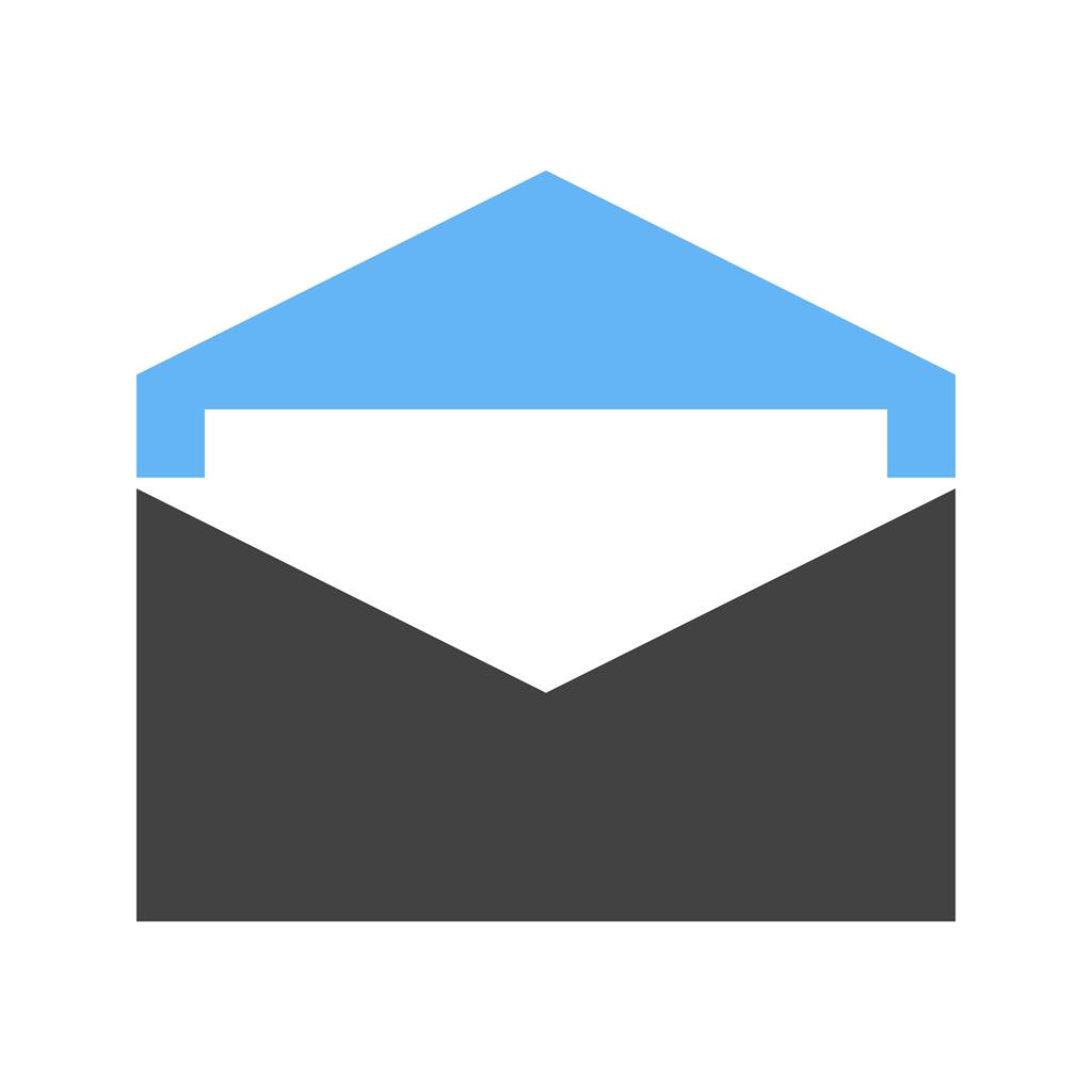 Open Envelope Blue Black Icon - IconBunny