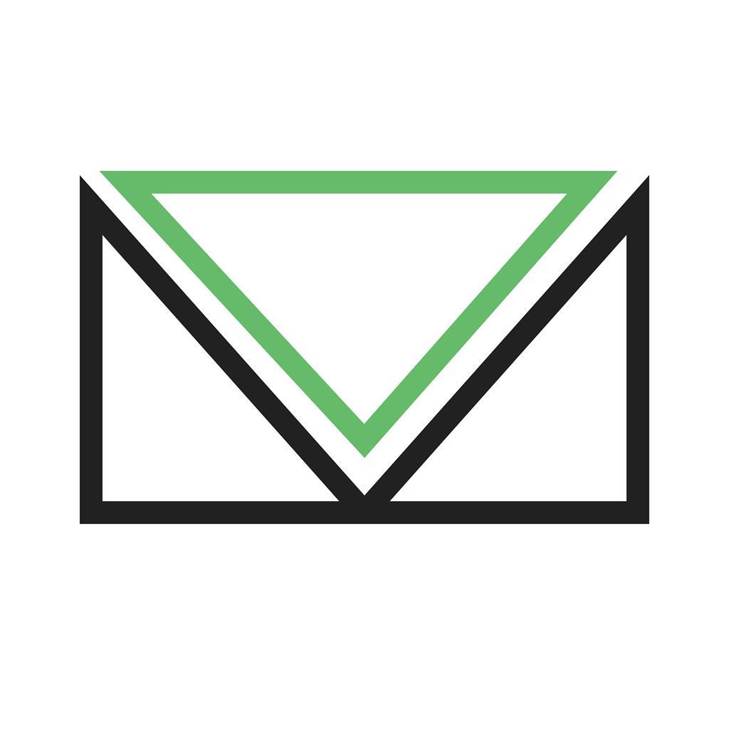 Message II Line Green Black Icon - IconBunny