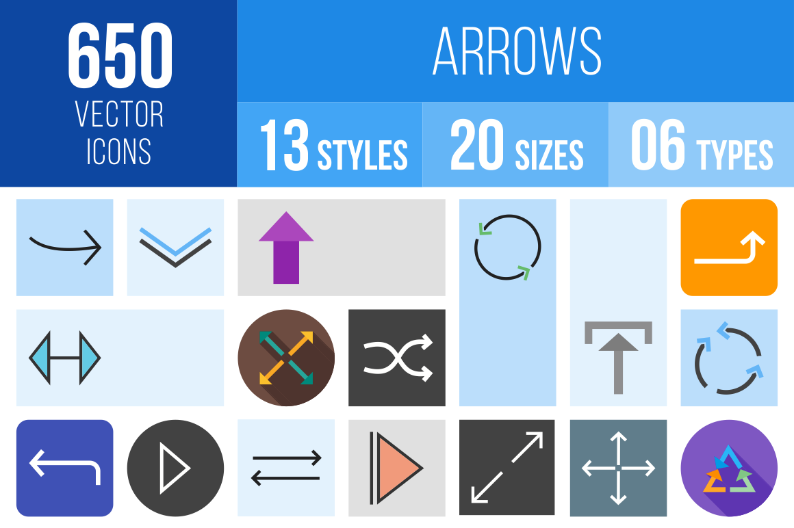 Arrows Icons Bundle - Overview - IconBunny