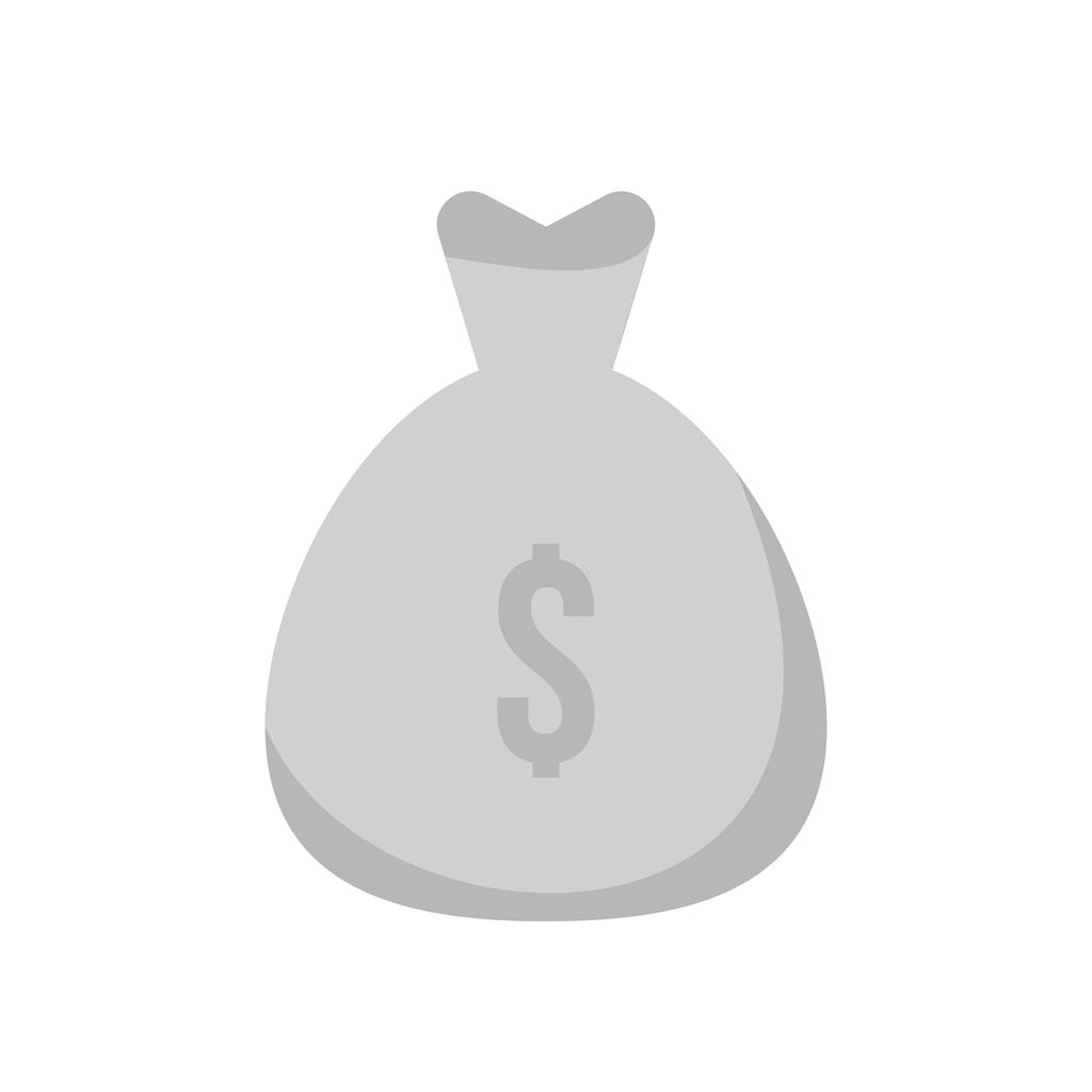 Money bag Greyscale Icon - IconBunny