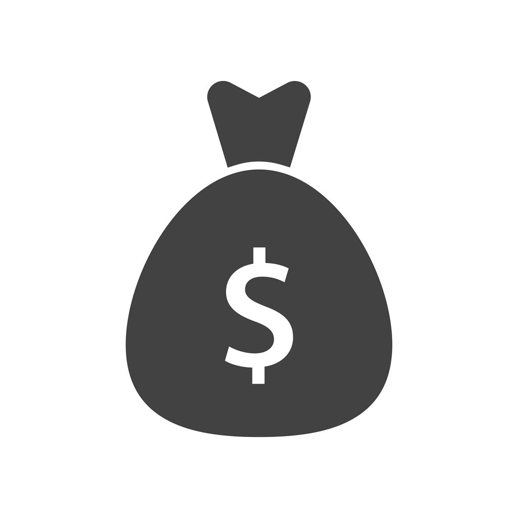 Money bag Glyph Icon - IconBunny
