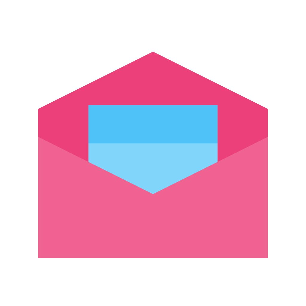 Open Envelope II Flat Multicolor Icon - IconBunny