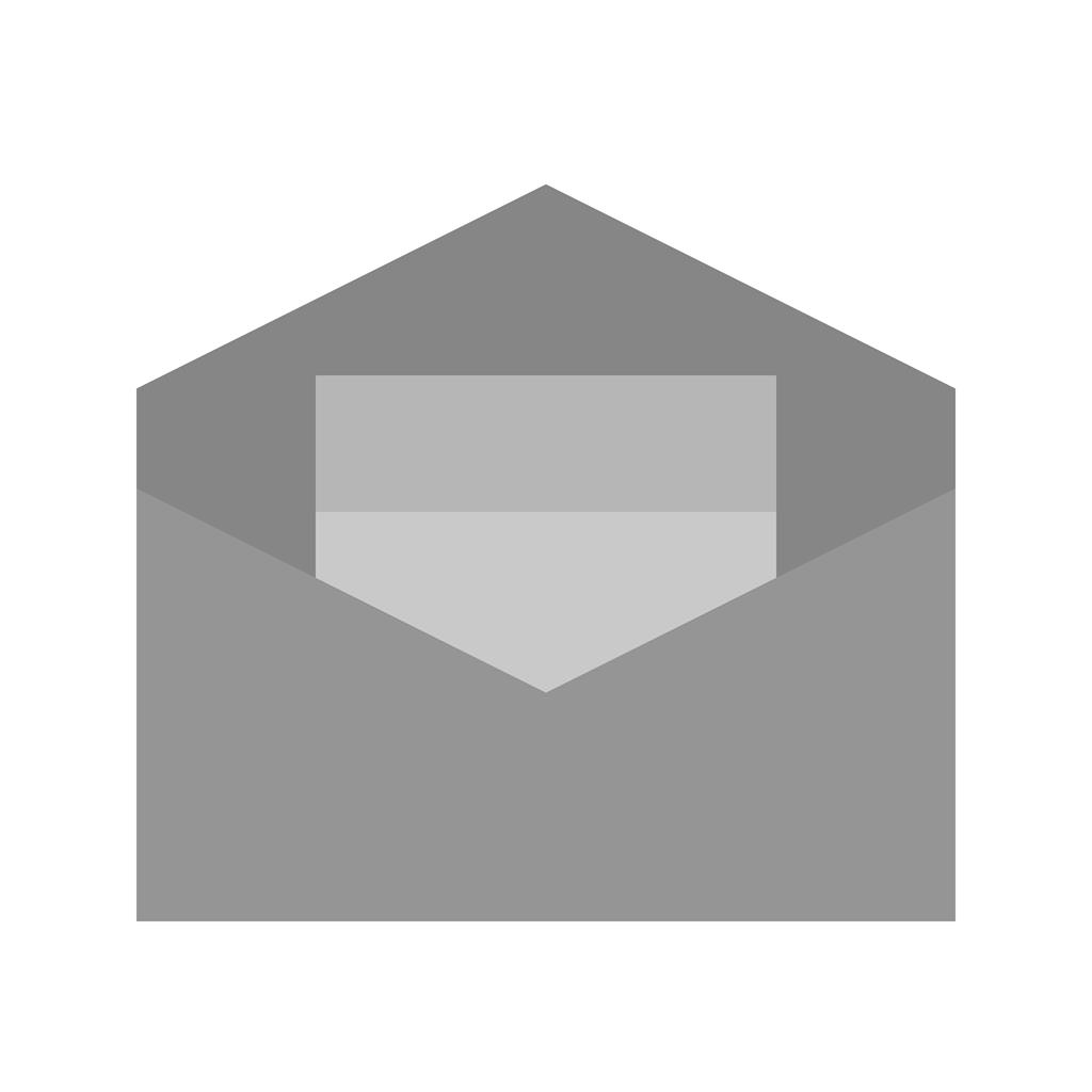Open Envelope II Greyscale Icon - IconBunny
