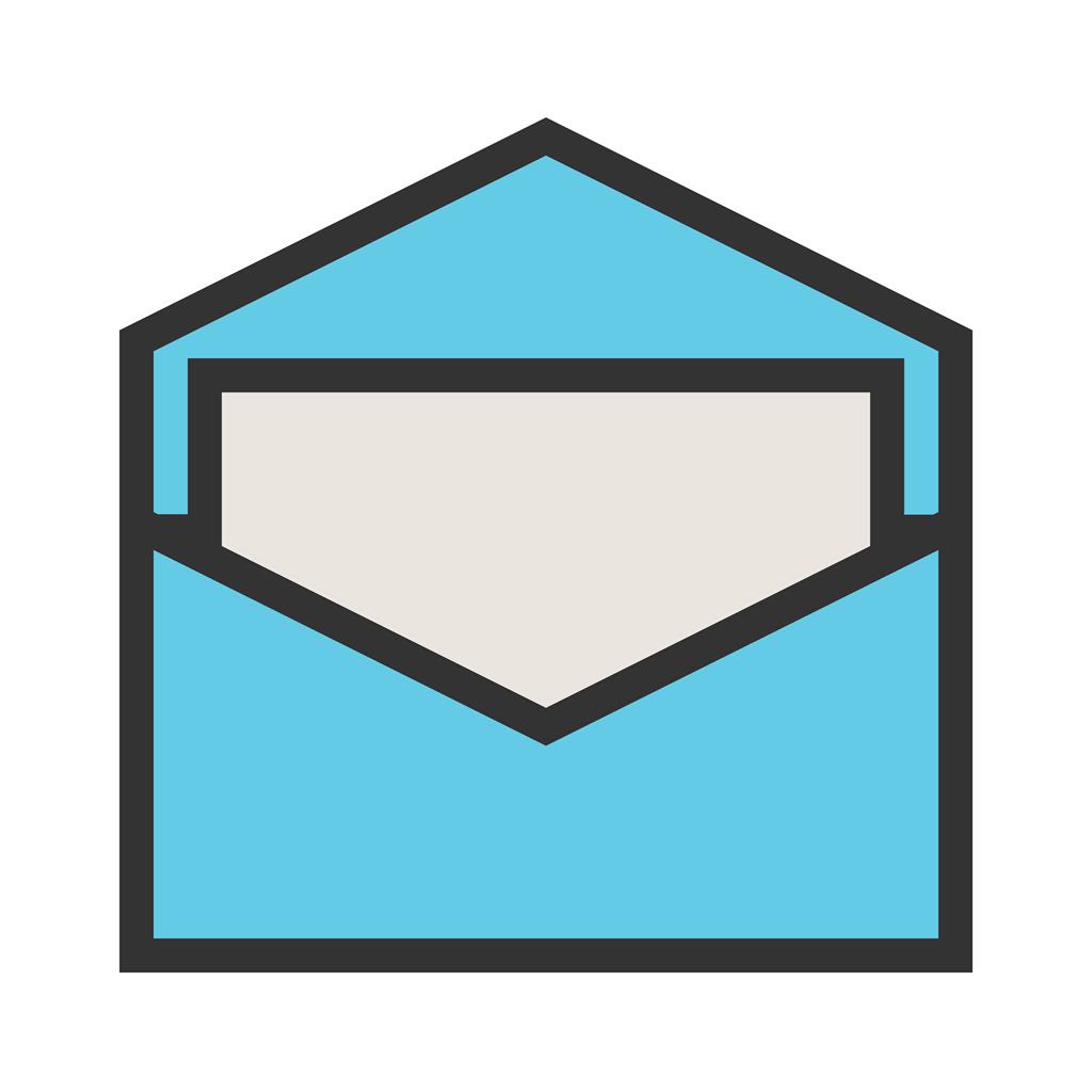 Open Envelope II Line Filled Icon - IconBunny
