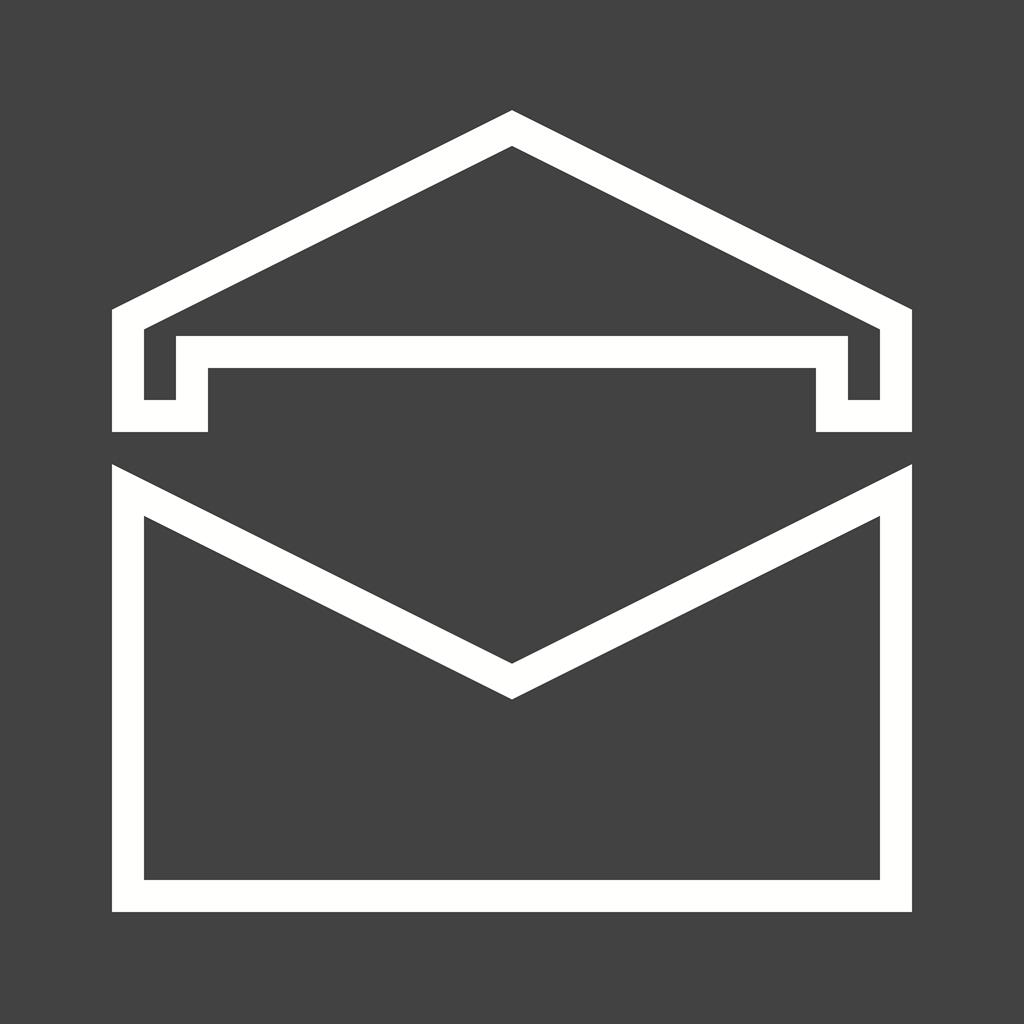 Open Envelope II Line Inverted Icon - IconBunny