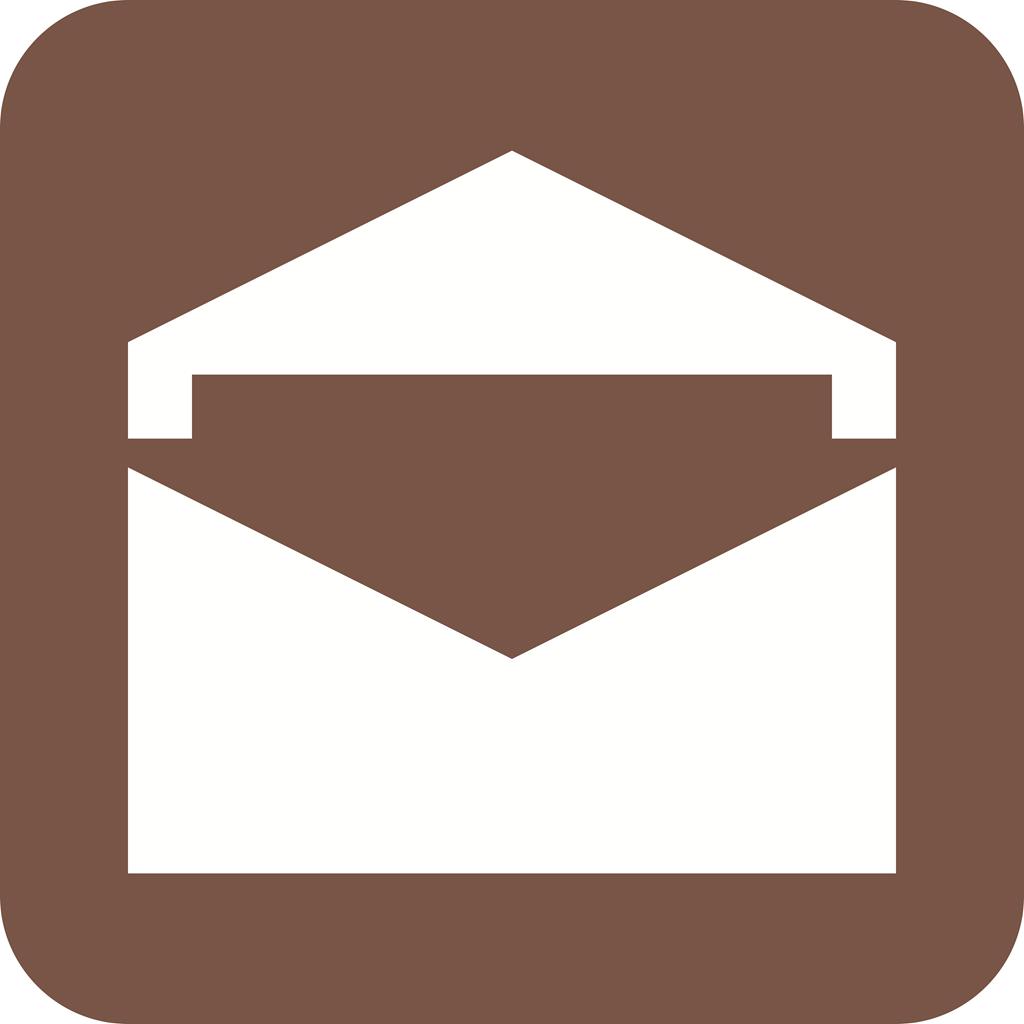 Open Envelope II Flat Round Corner Icon - IconBunny