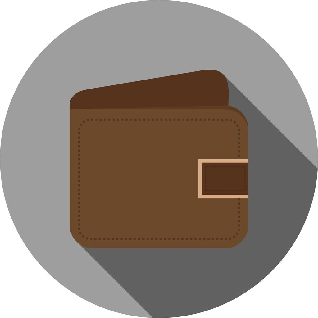 Wallet Flat Shadowed Icon - IconBunny