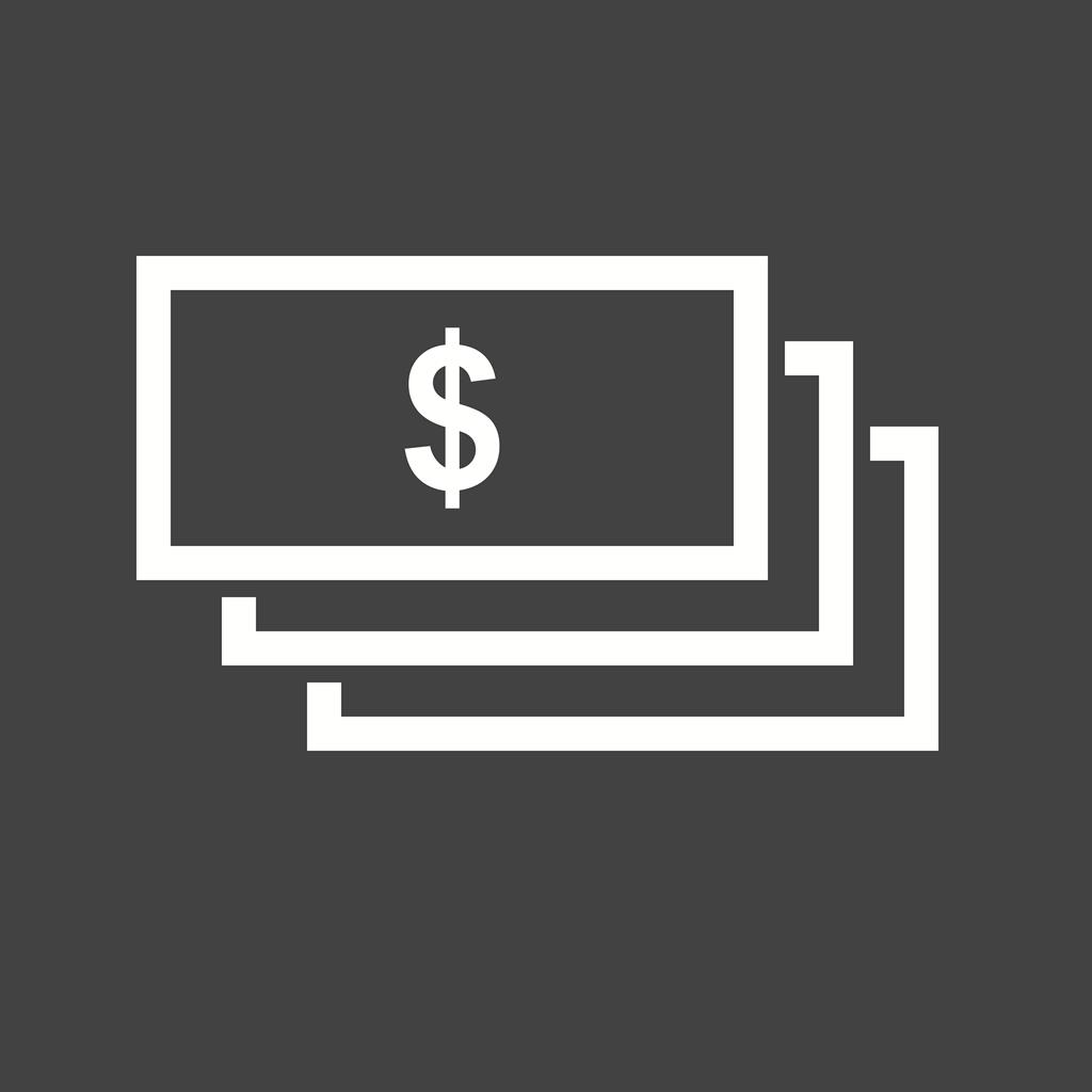 Cash Line Inverted Icon - IconBunny