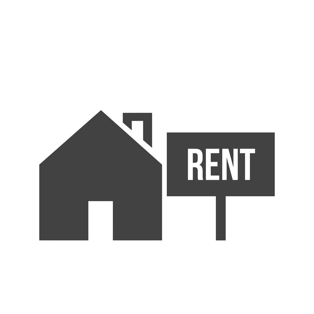 House on Rent Glyph Icon - IconBunny