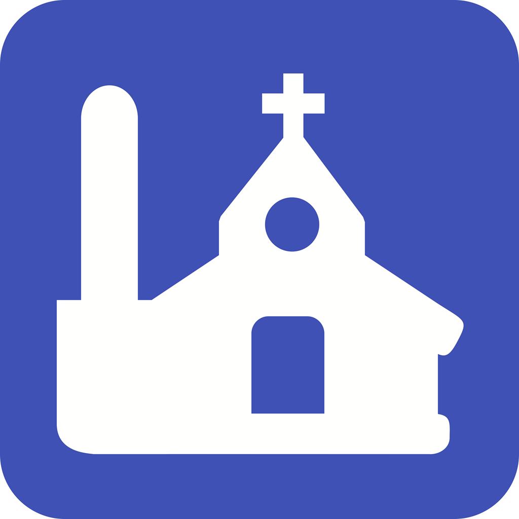 Church Flat Round Corner Icon - IconBunny