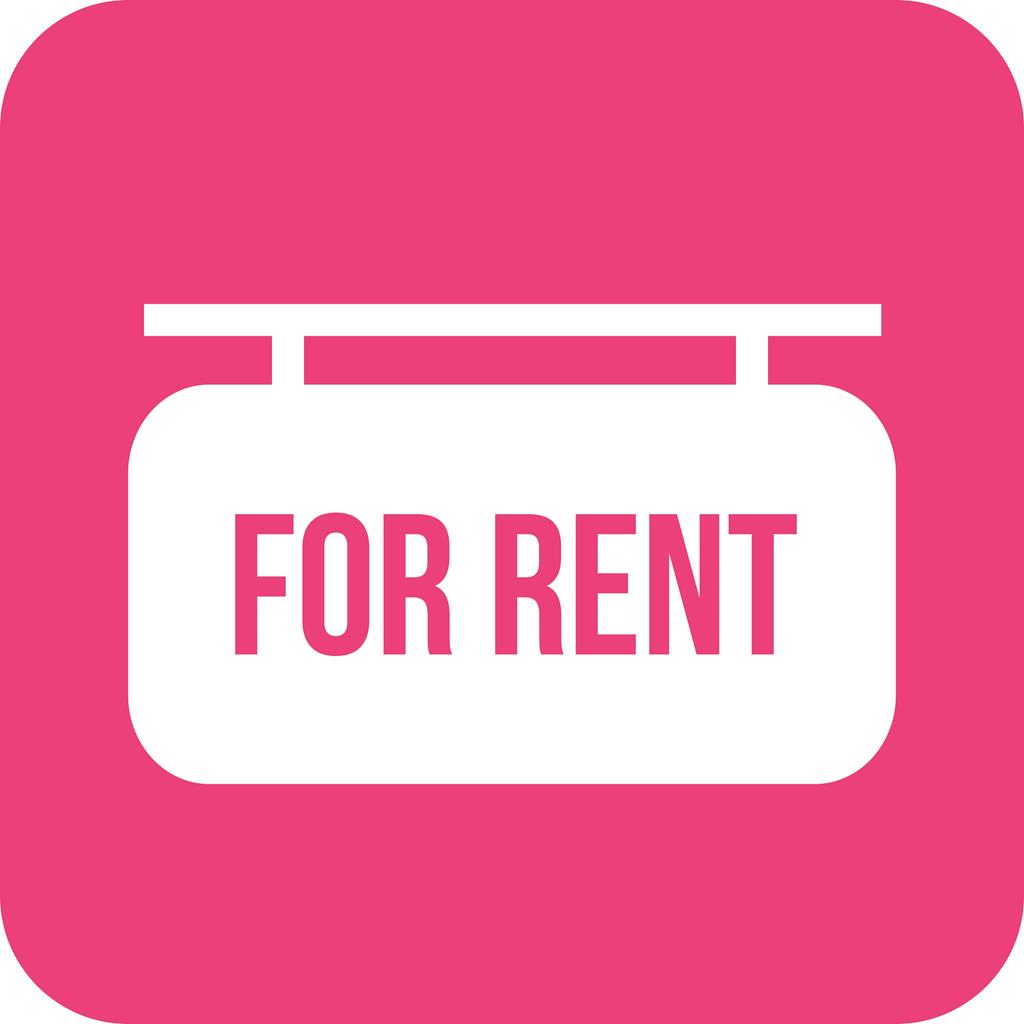 For Rent Flat Round Corner Icon - IconBunny