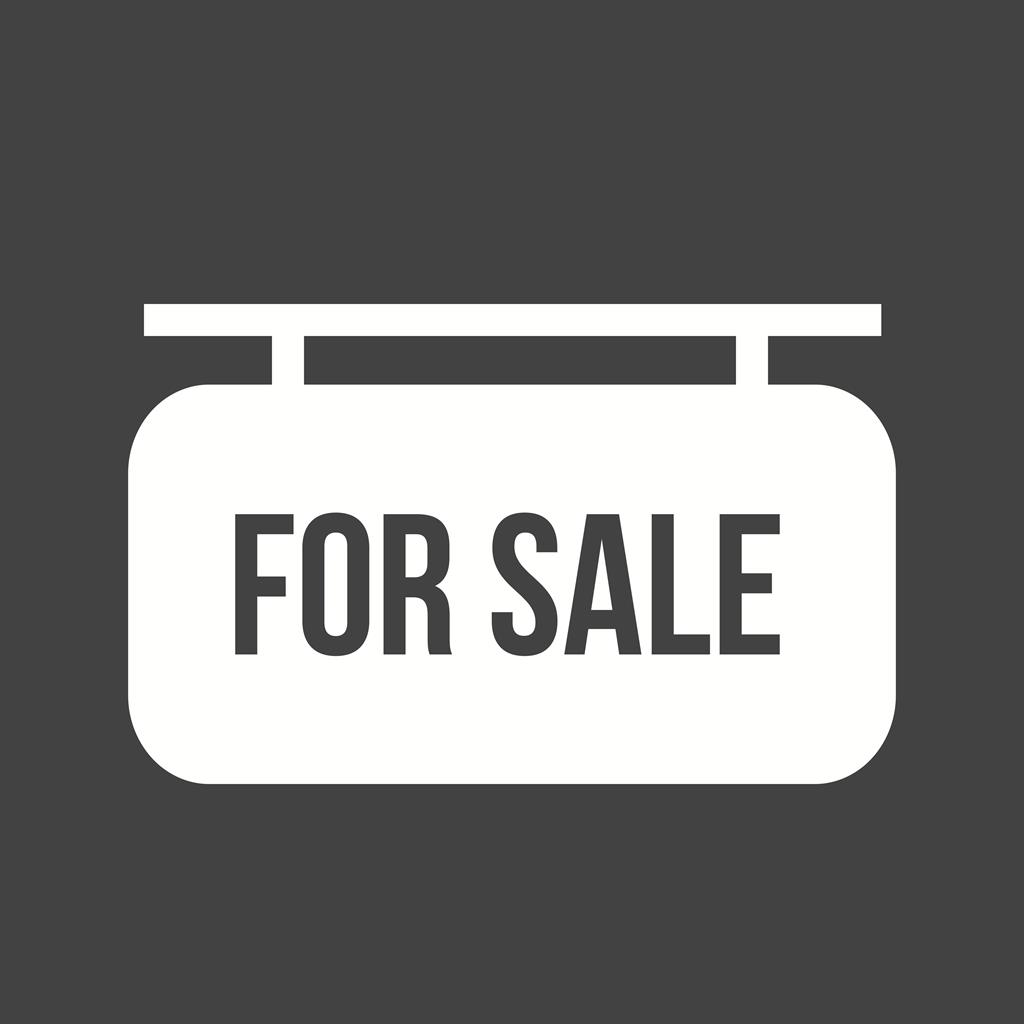 House for Sale Glyph Inverted Icon - IconBunny