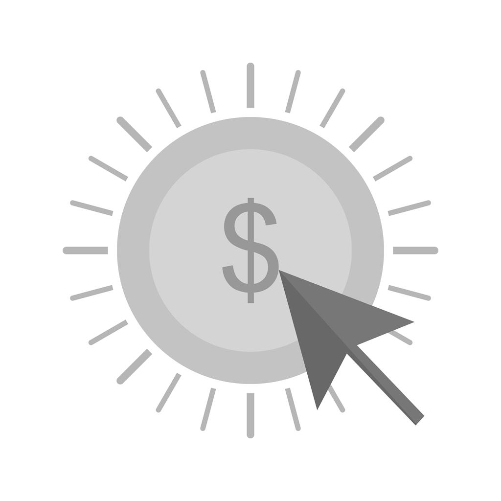 Pay Per Click Greyscale Icon - IconBunny