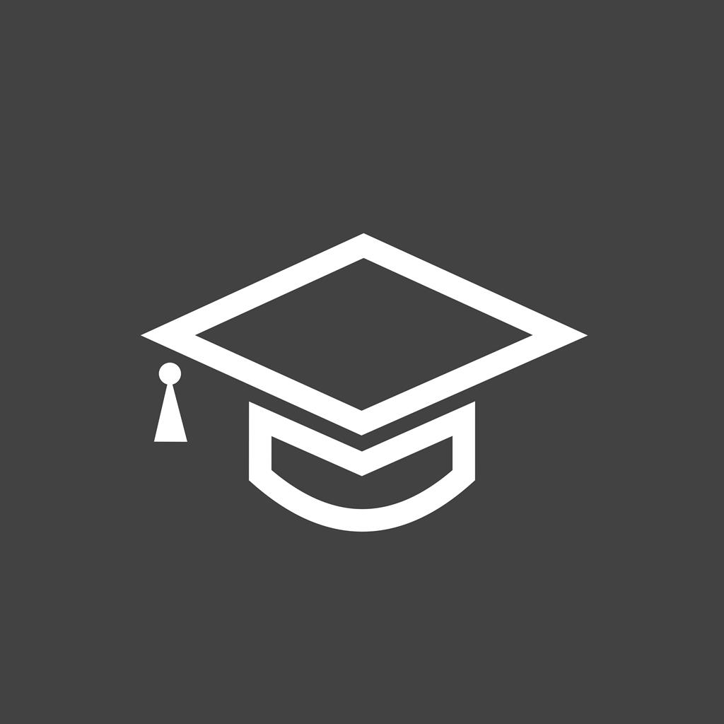 Graduate Cap I Line Inverted Icon - IconBunny