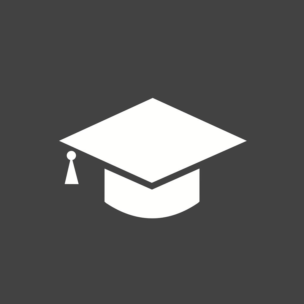 Graduate Cap I Glyph Inverted Icon - IconBunny