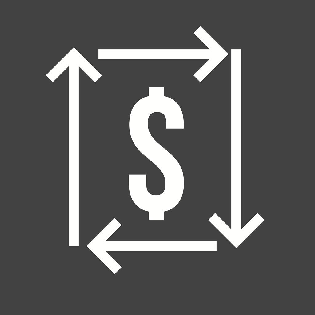 Return on Investment Line Inverted Icon - IconBunny