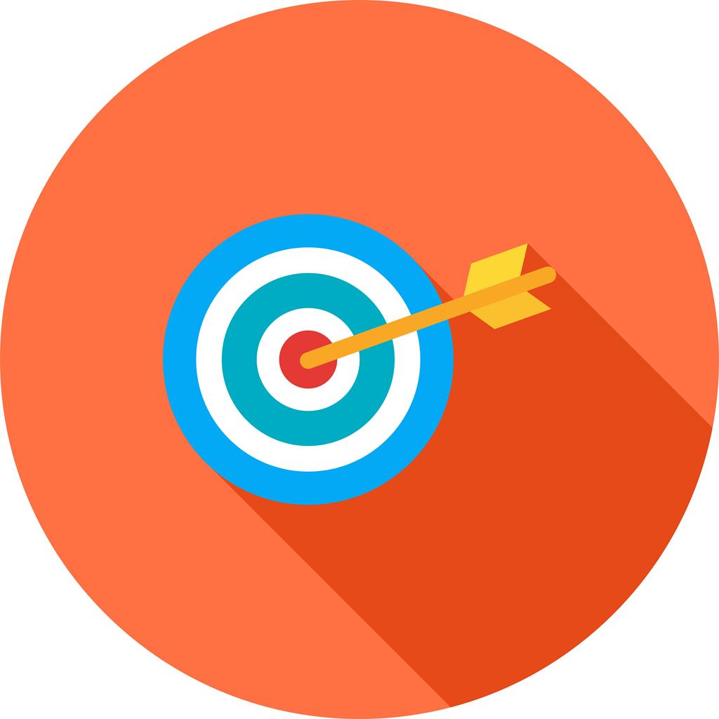 Target Marketing Flat Shadowed Icon - IconBunny
