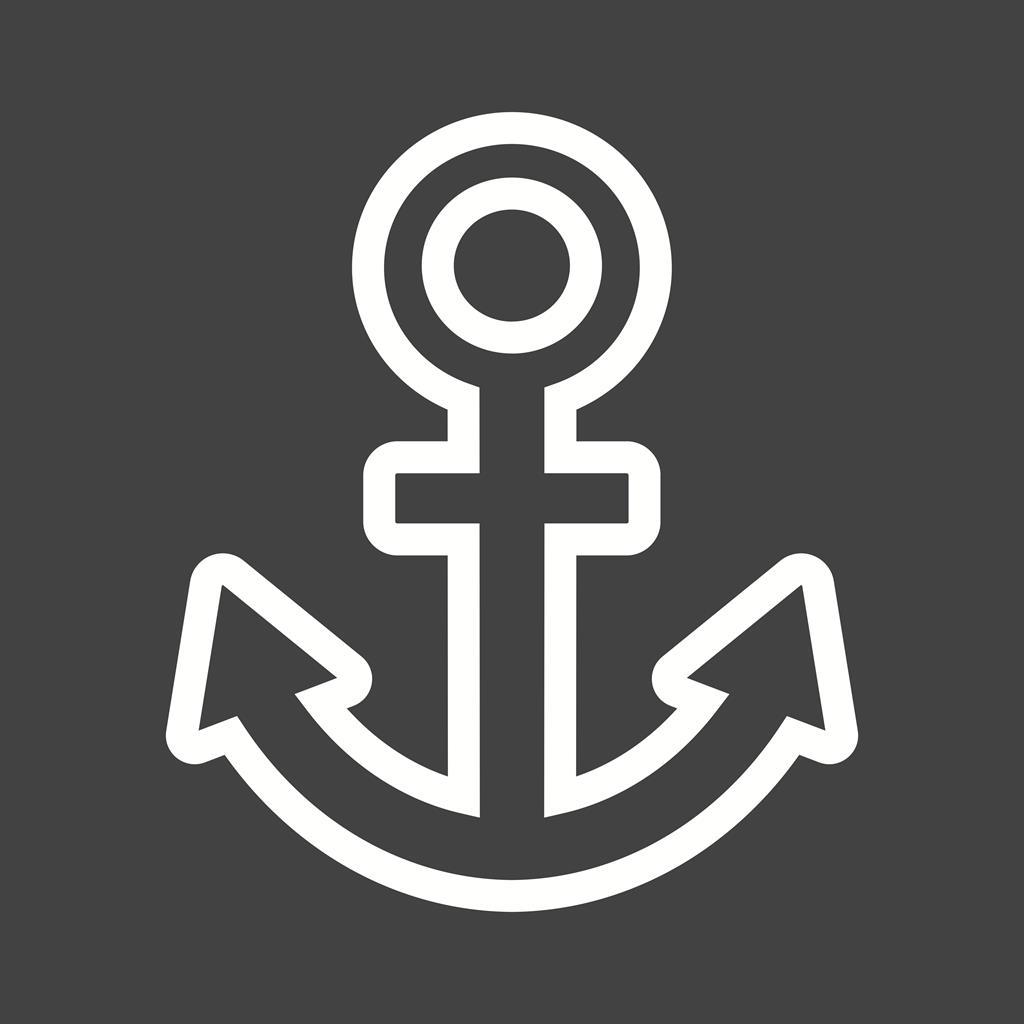 Anchor Line Inverted Icon - IconBunny