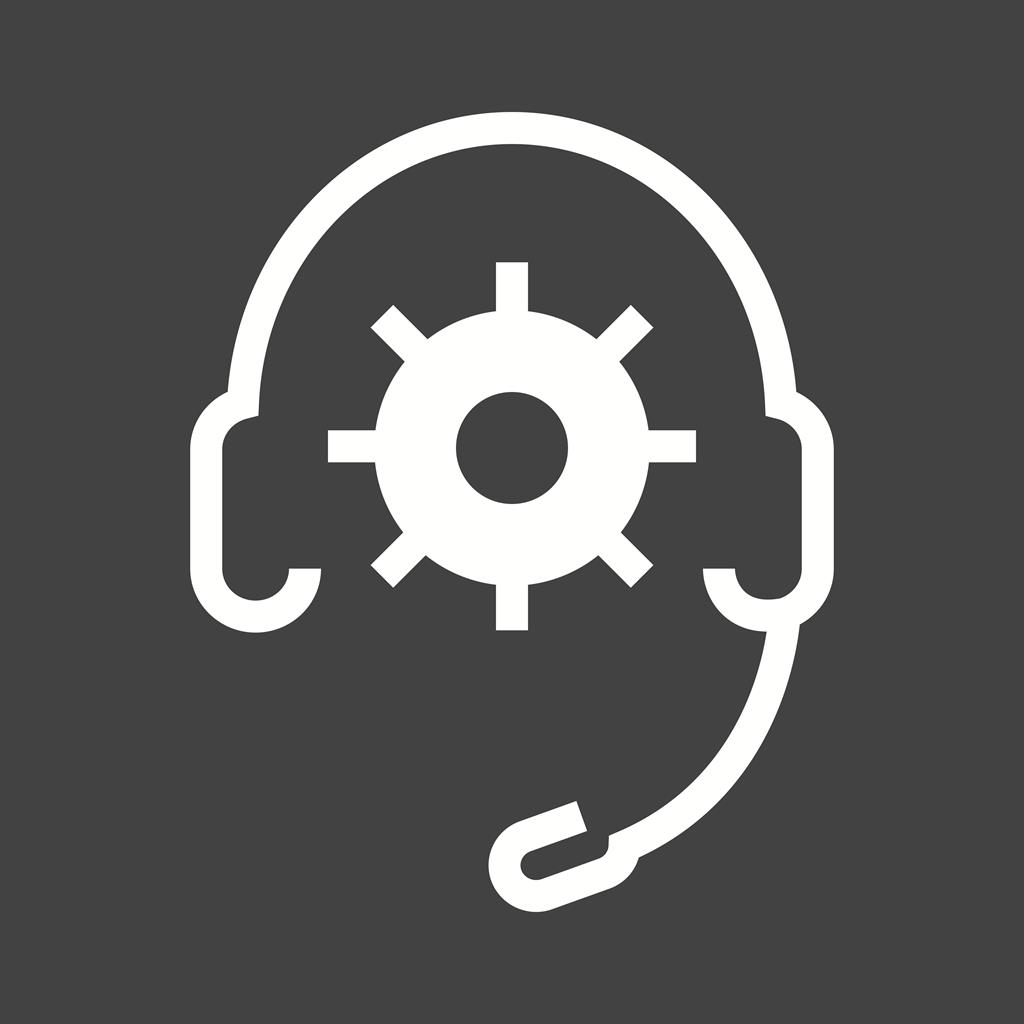 Technical Support Glyph Inverted Icon - IconBunny