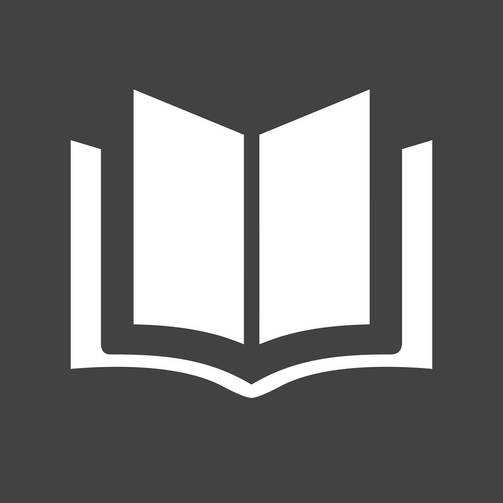 Book Glyph Inverted Icon - IconBunny