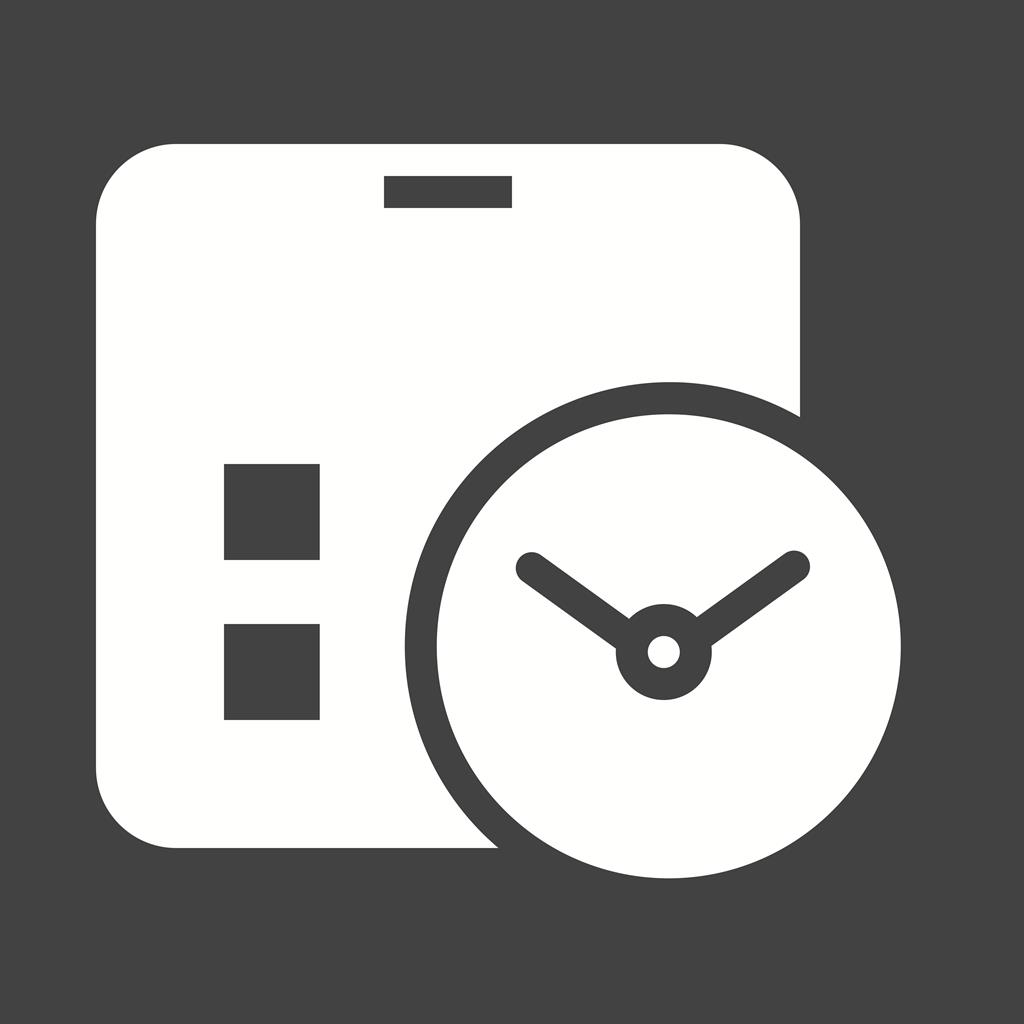 Planning Glyph Inverted Icon - IconBunny