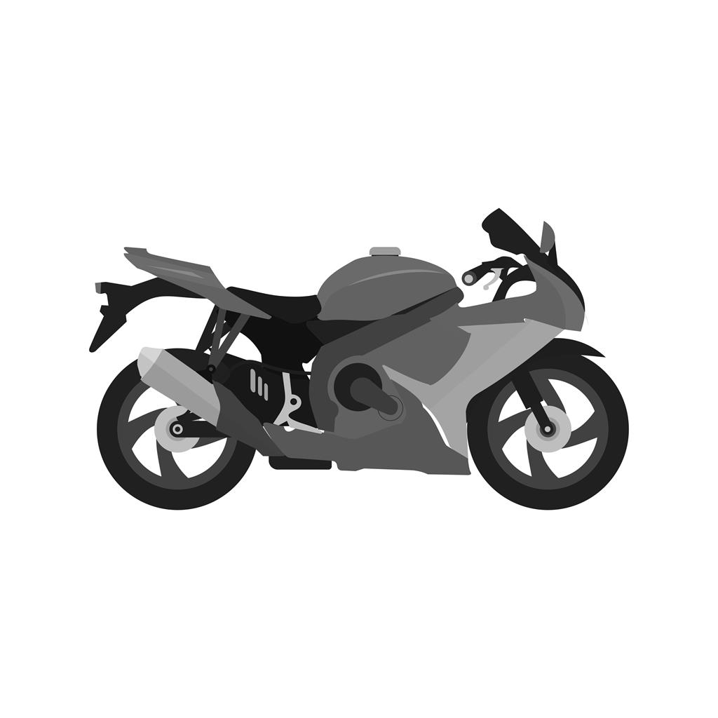Biker Greyscale Icon - IconBunny