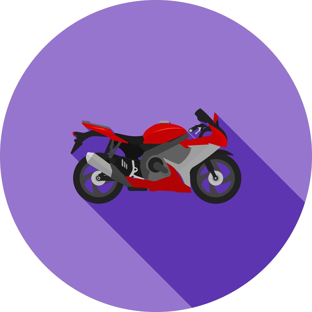Biker Flat Shadowed Icon - IconBunny