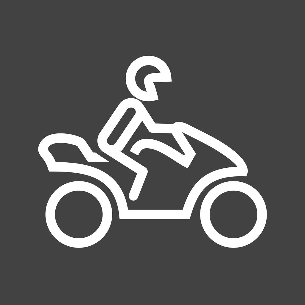Biker Line Inverted Icon - IconBunny