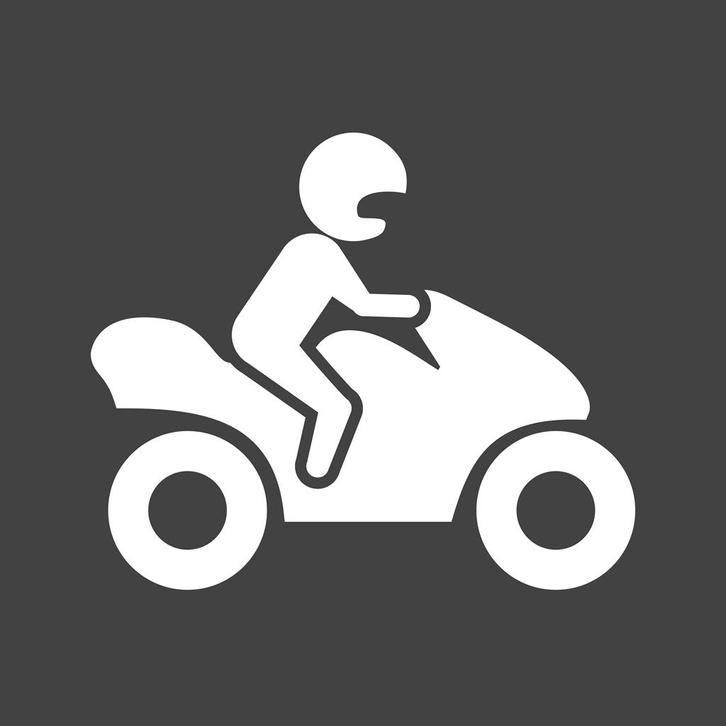Biker Glyph Inverted Icon - IconBunny