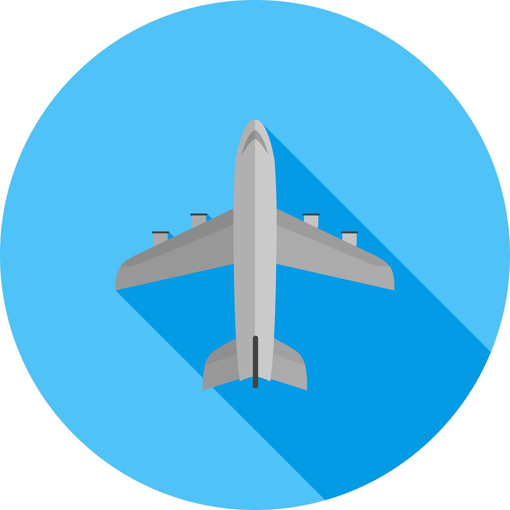 Aero plane Passenger Flat Shadowed Icon - IconBunny