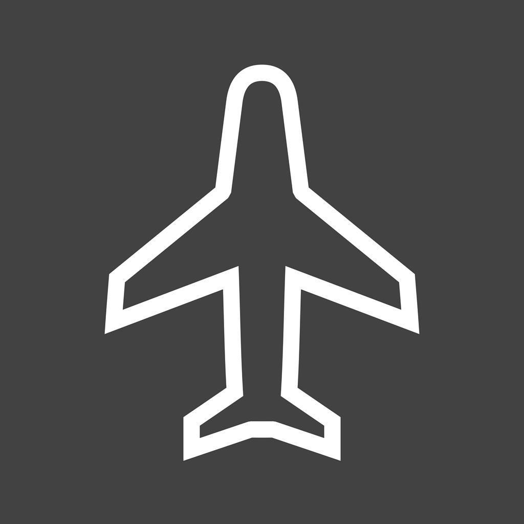 Aero plane Passenger Line Inverted Icon - IconBunny