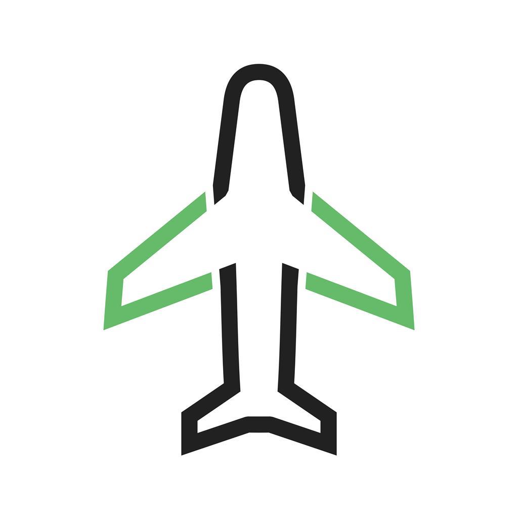 Aero plane Passenger Line Green Black Icon - IconBunny