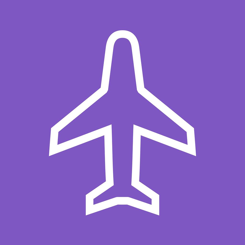 Aero plane Passenger Line Multicolor B/G Icon - IconBunny