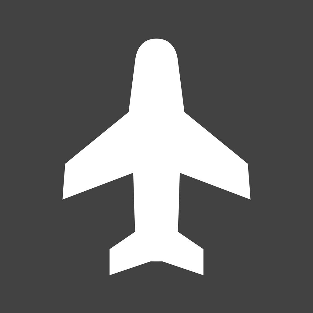 Aero plane Passenger Glyph Inverted Icon - IconBunny