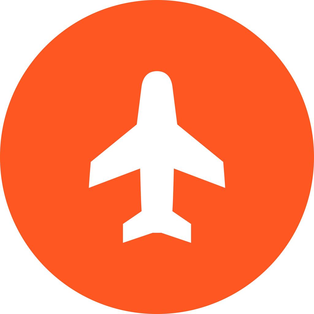 Aero plane Passenger Flat Round Icon - IconBunny