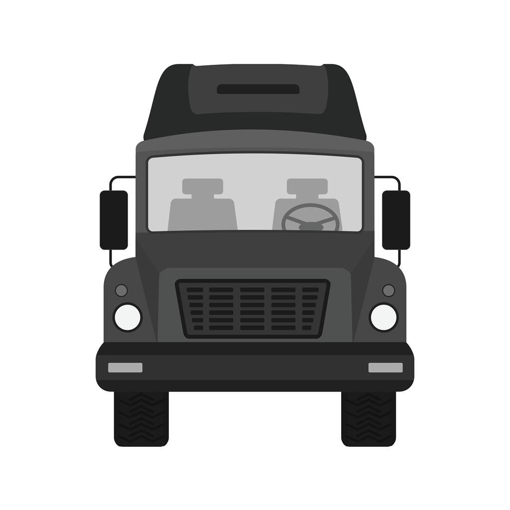 Truck II Greyscale Icon - IconBunny