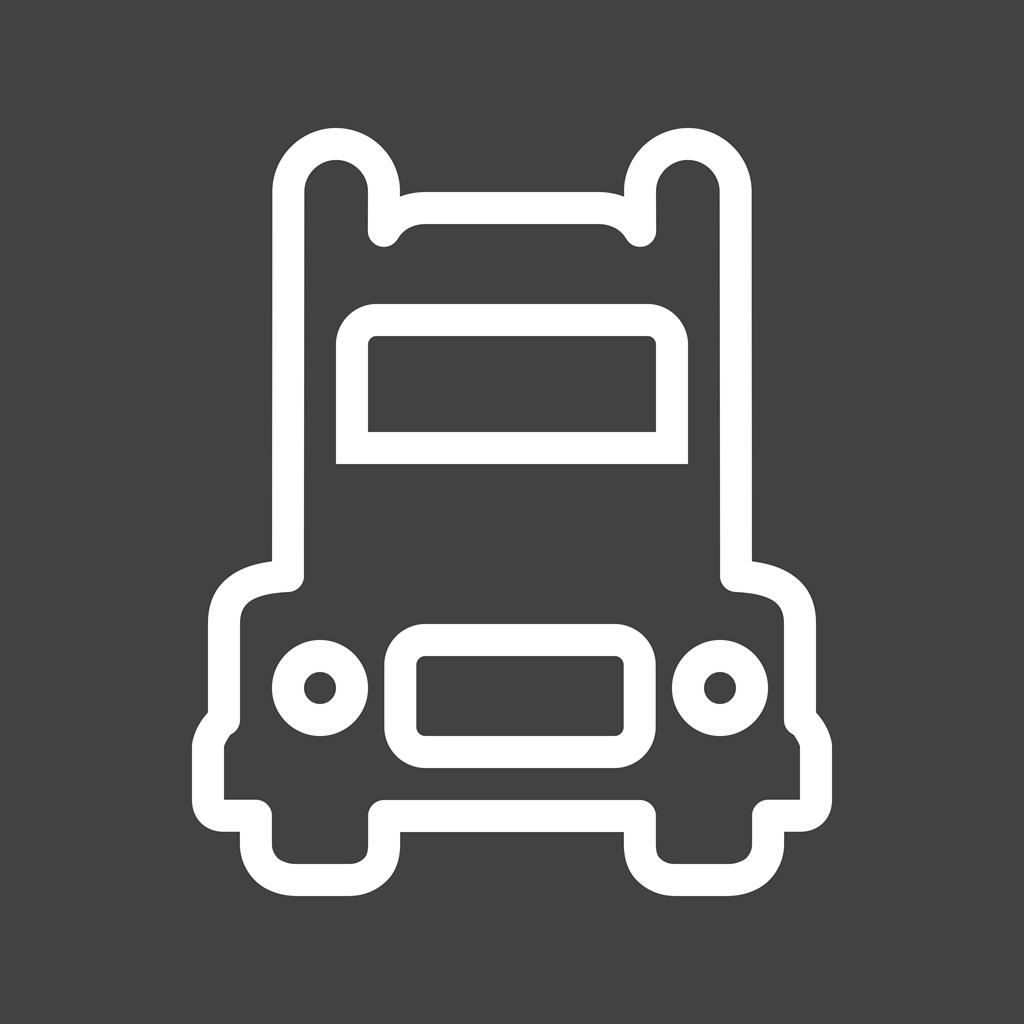 Truck II Line Inverted Icon - IconBunny