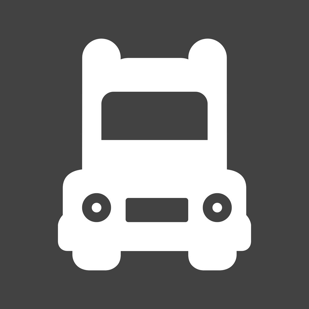 Truck II Glyph Inverted Icon - IconBunny
