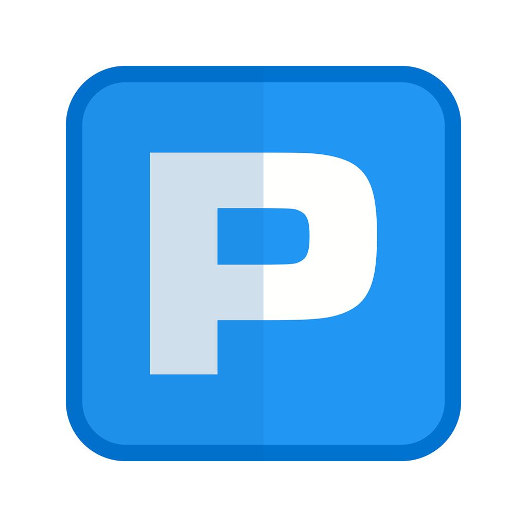 Parking Sign Flat Multicolor Icon - IconBunny