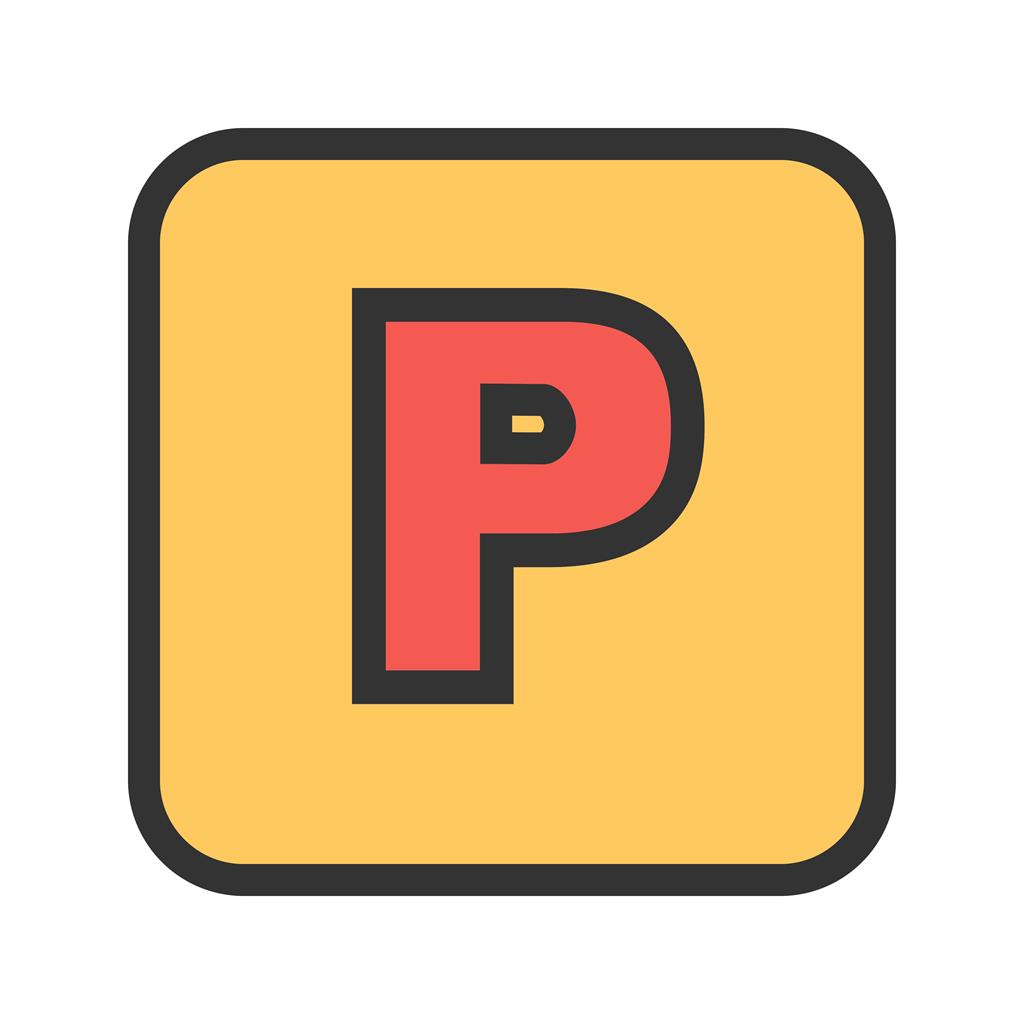 Parking Sign Line Filled Icon - IconBunny