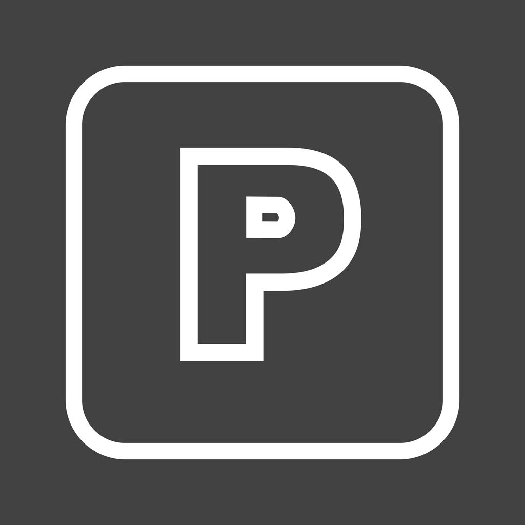 Parking Sign Line Inverted Icon - IconBunny