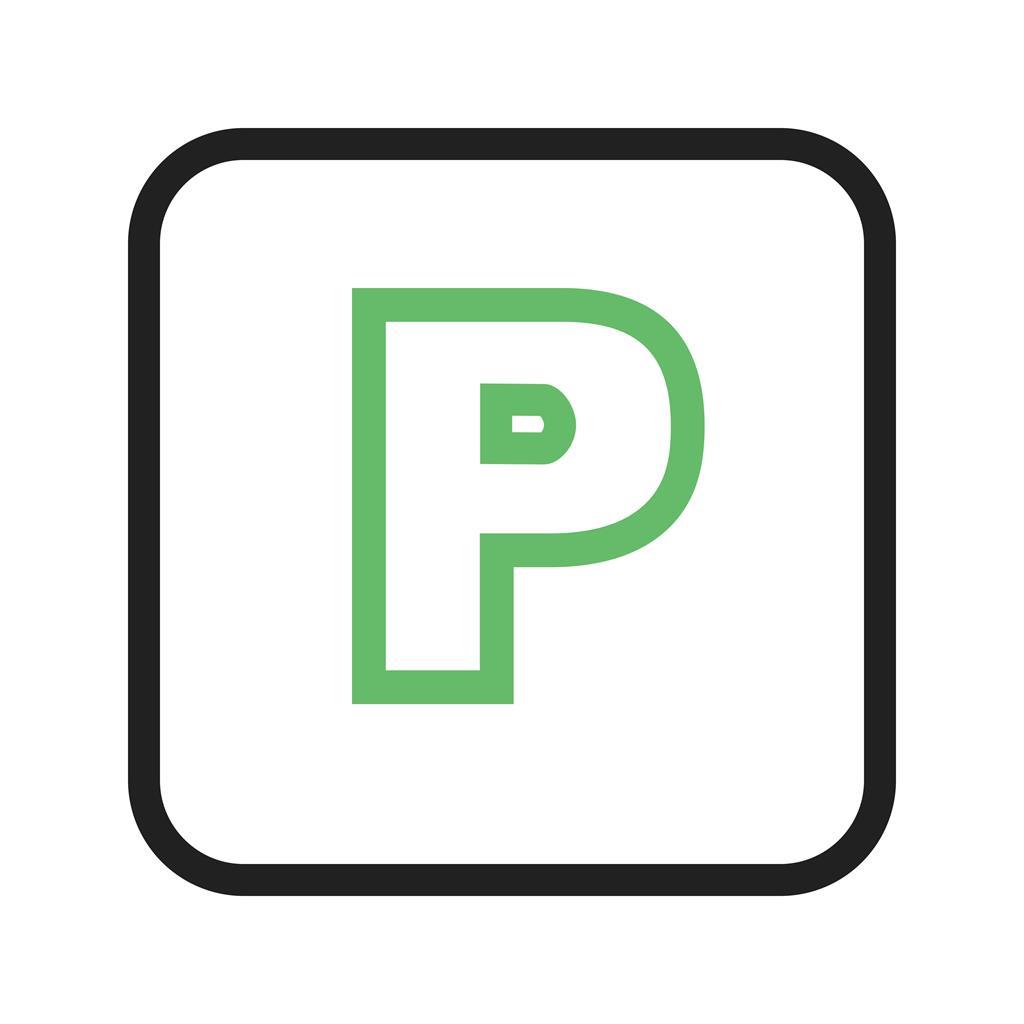 Parking Sign Line Green Black Icon - IconBunny