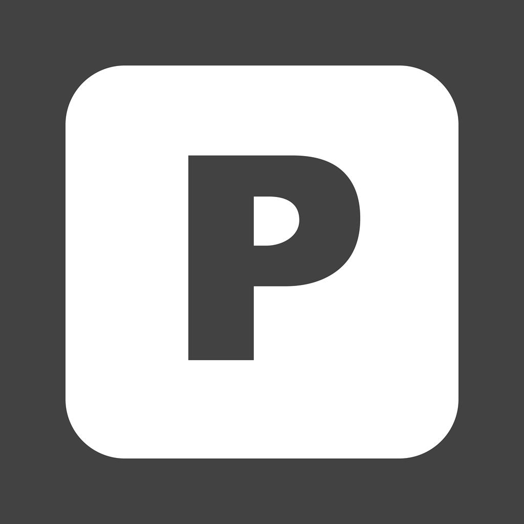 Parking Sign Glyph Inverted Icon - IconBunny