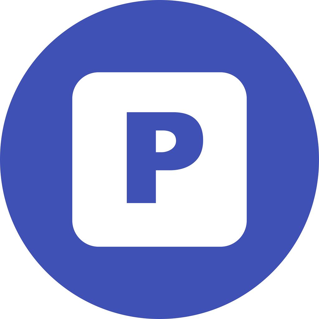 Parking Sign Flat Round Icon - IconBunny