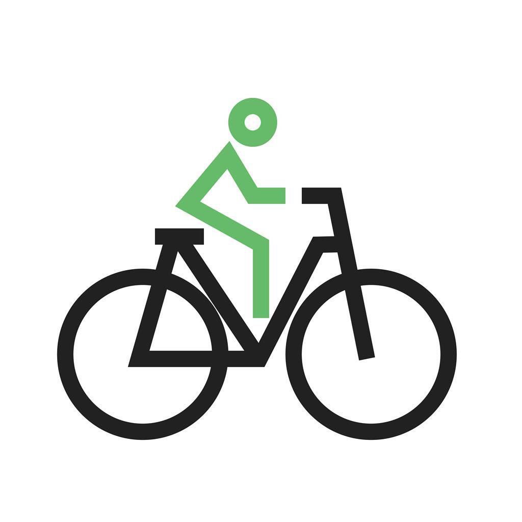Cycling Line Green Black Icon - IconBunny