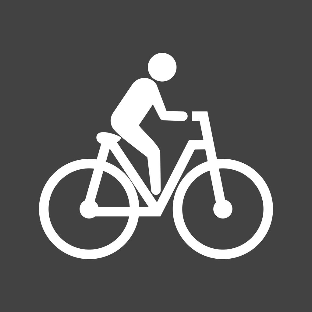 Cycling Glyph Inverted Icon - IconBunny