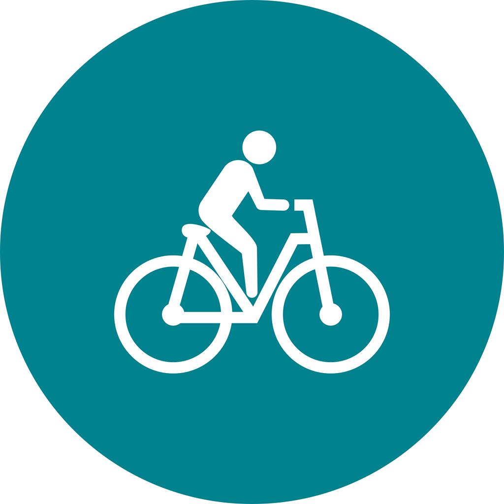 Cycling Flat Round Icon - IconBunny