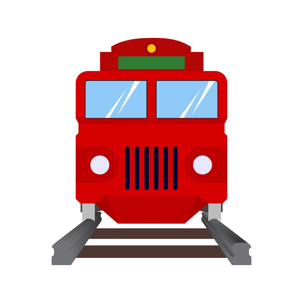 Train Flat Multicolor Icon - IconBunny