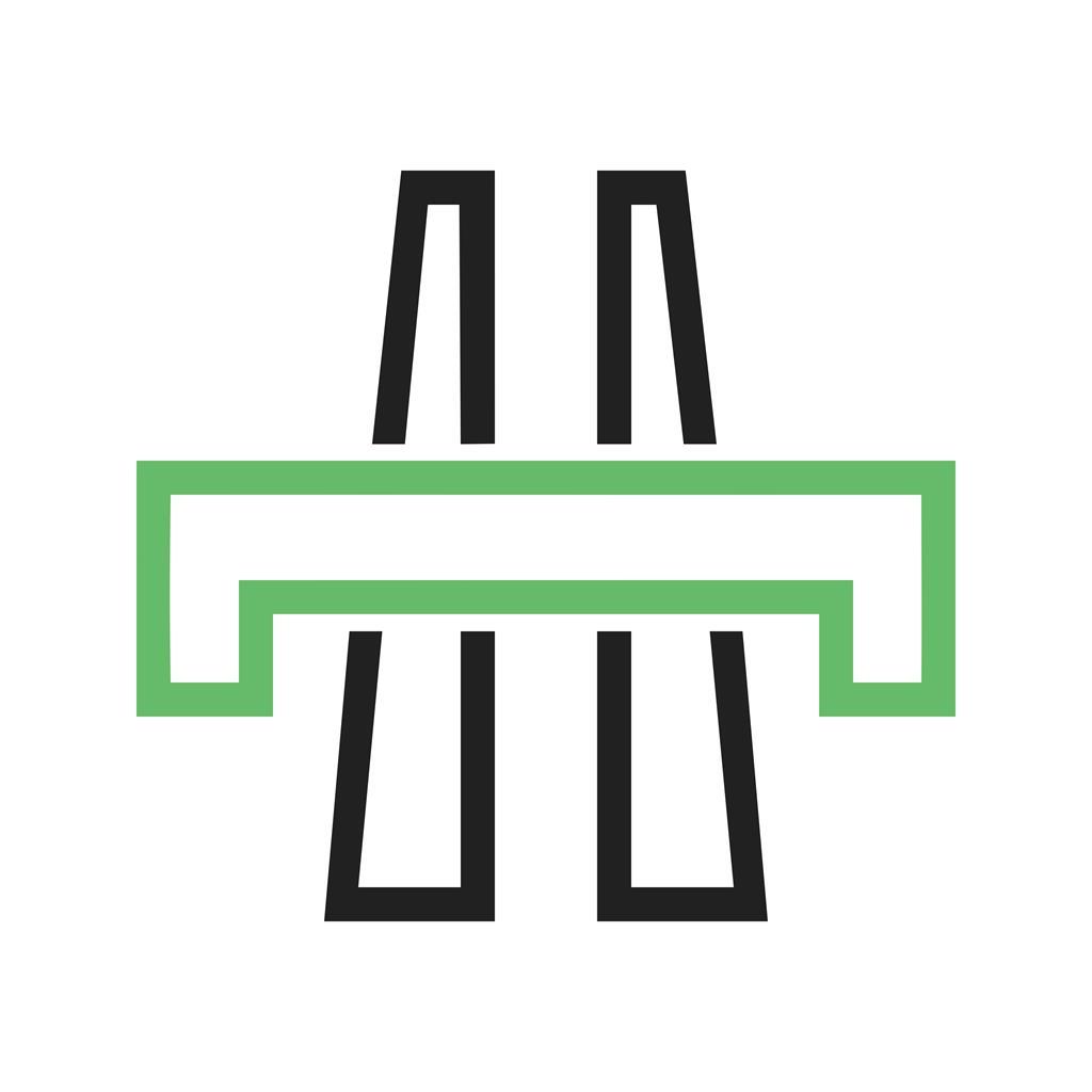 Bridge Line Green Black Icon - IconBunny