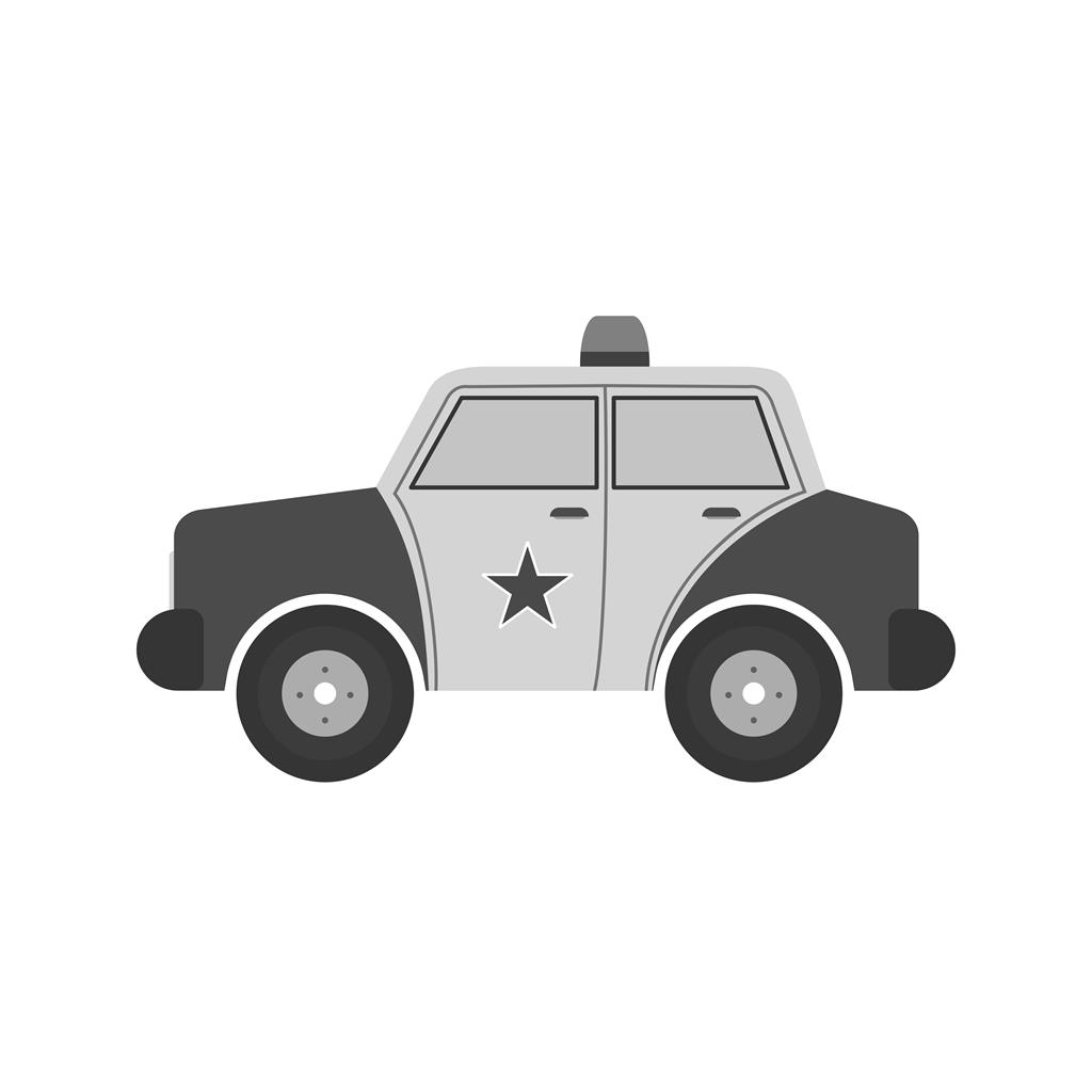 Police Car Greyscale Icon - IconBunny